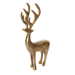 Gold deer figurine on a white background