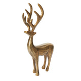 Gold deer figurine on a white background