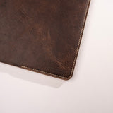 Brown leather product on a white background