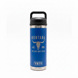 Last Best Place Bull Royal Blue Engraved YETI Rambler 18 oz Bottle with Chug Cap by Montana Gift Corral