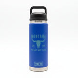 Last Best Place Bull Royal Blue Engraved YETI Rambler 26 oz Bottle with Chug Cap by Montana Gift Corral