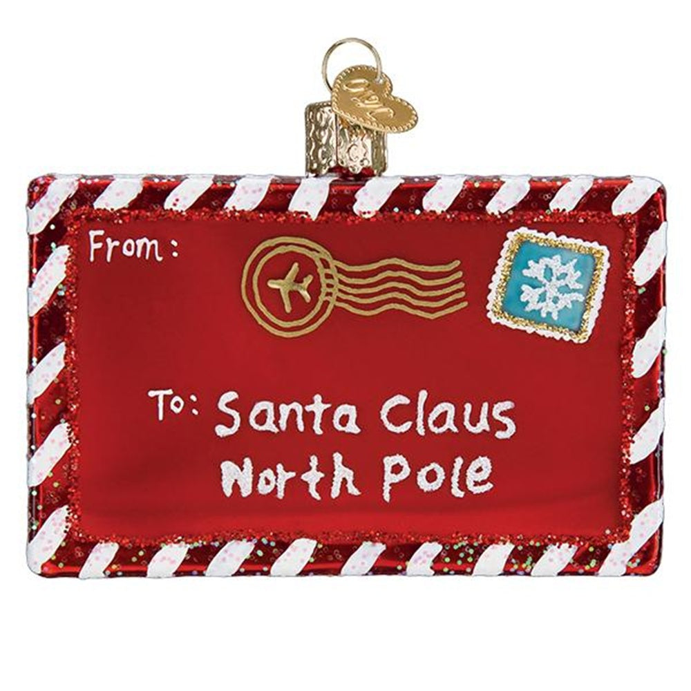 Letters to Santa Glass Ornament