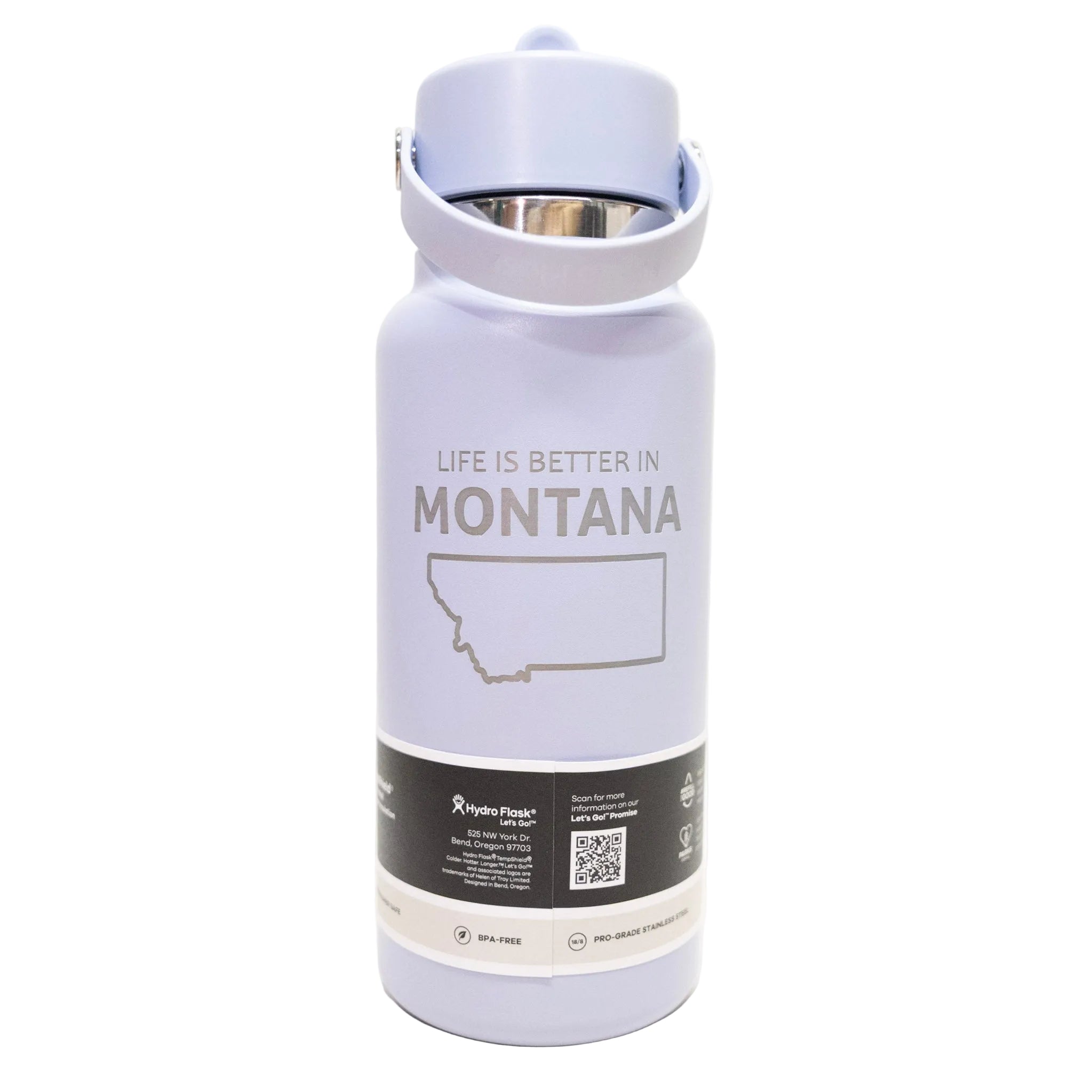 Life is Better in Montana Engraved 32 oz Wide Mouth Tumbler with Flex Straw Cap by Hydro Flask