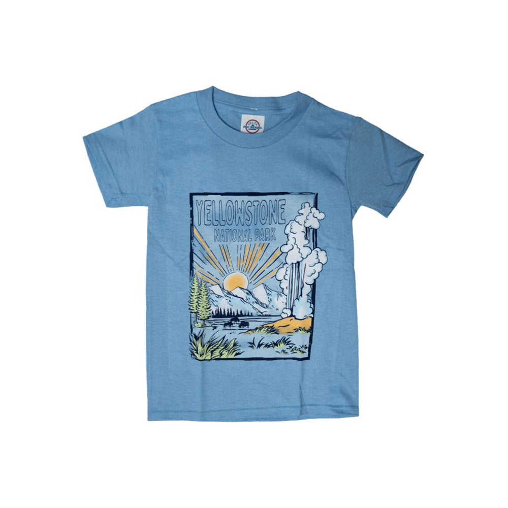 Light Blue Exposed Yellowstone National Park You T-Shirt by Prairie Mountain (4 Sizes)