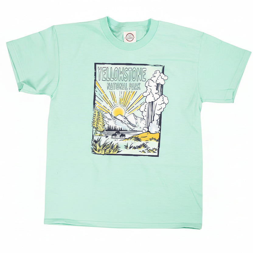 Light Blue Exposed Yellowstone National Park Youth T-Shirt