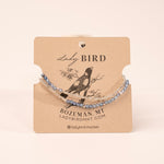 Light lue Zircon with Silver Stretcy Gemstone Bracelet