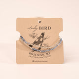 Light lue Zircon with Silver Stretcy Gemstone Bracelet