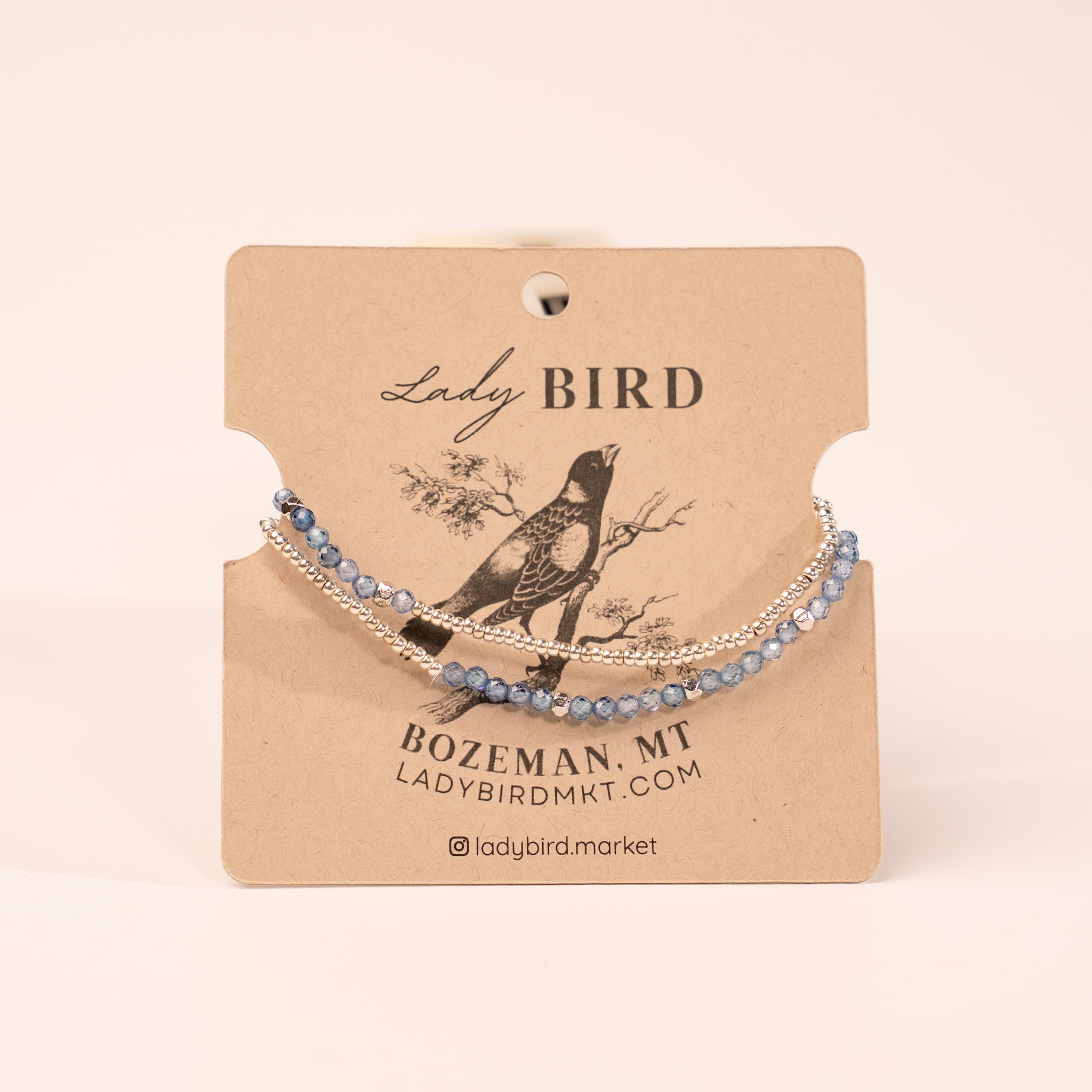 Light lue Zircon with Silver Stretcy Gemstone Bracelet
