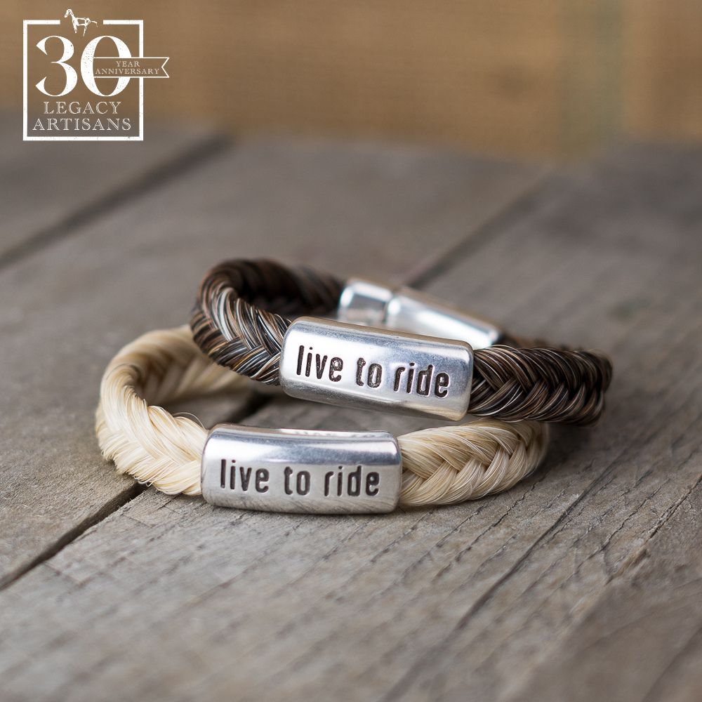 Live to Ride Horse Hair Bracelet by Cowboy Collectibles