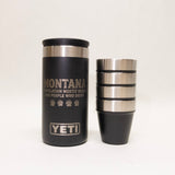 Montana Population Bears Engraved YETI Shot Glasses and Carrying Case by Montana Gift Corral