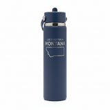Better in Montana 24 oz Harbor Blue Wide Mouth Tumbler with Flex Straw Cap by Hydro Flask