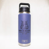 Blue YETI water bottle with MSU Bobcats design on a white background
