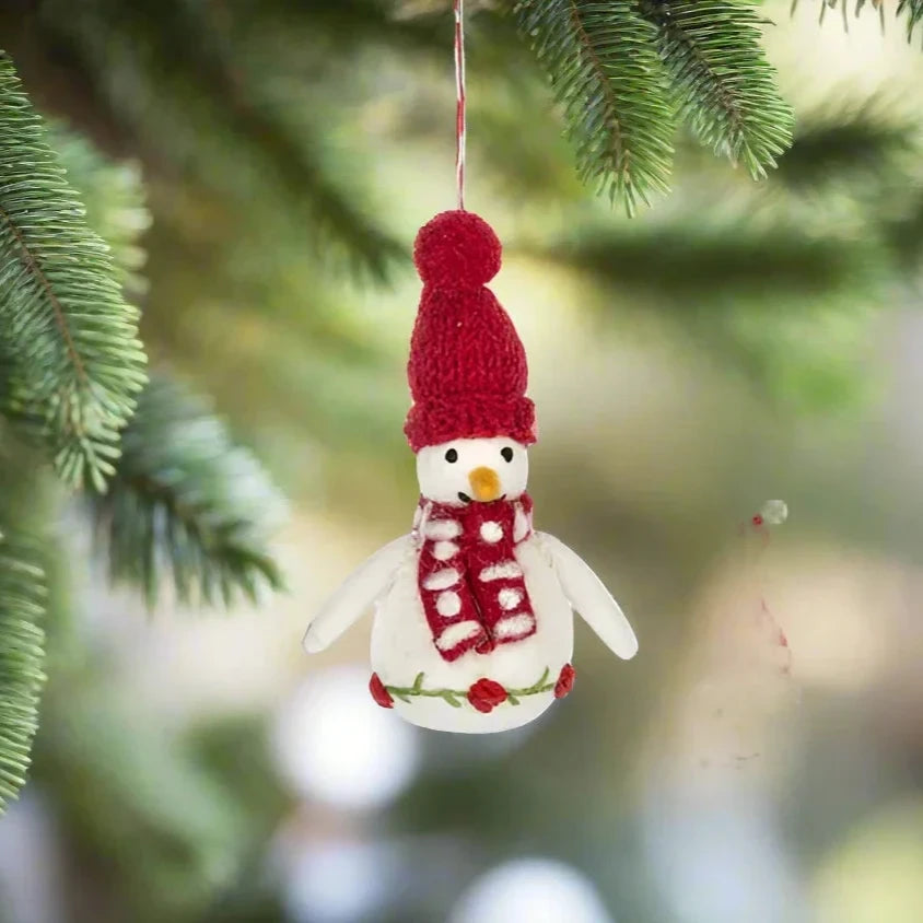 Wool Snowman Ornament by Ganz USA