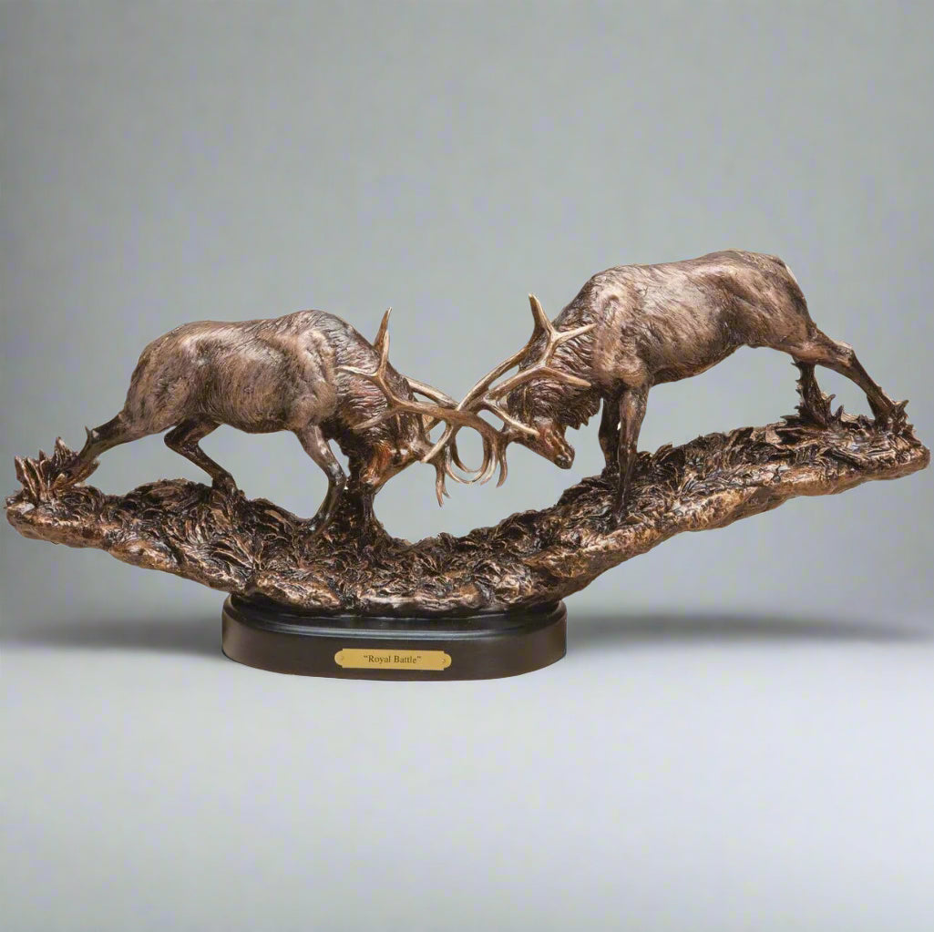Marc Pierce Royal Battle Elk Sculpture