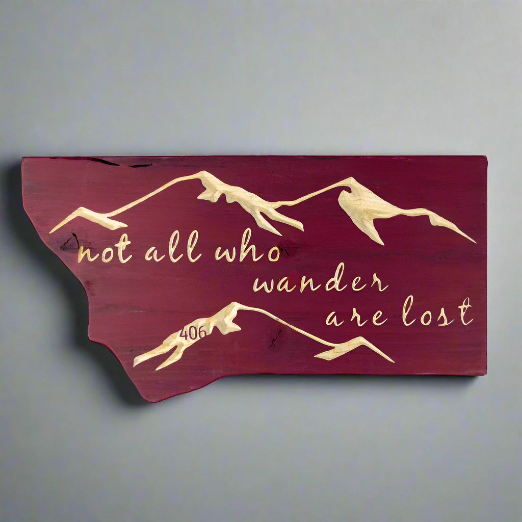 MaroonandNaturalWanderMontanaShapeWallArtbyKnottyPineWoodworks