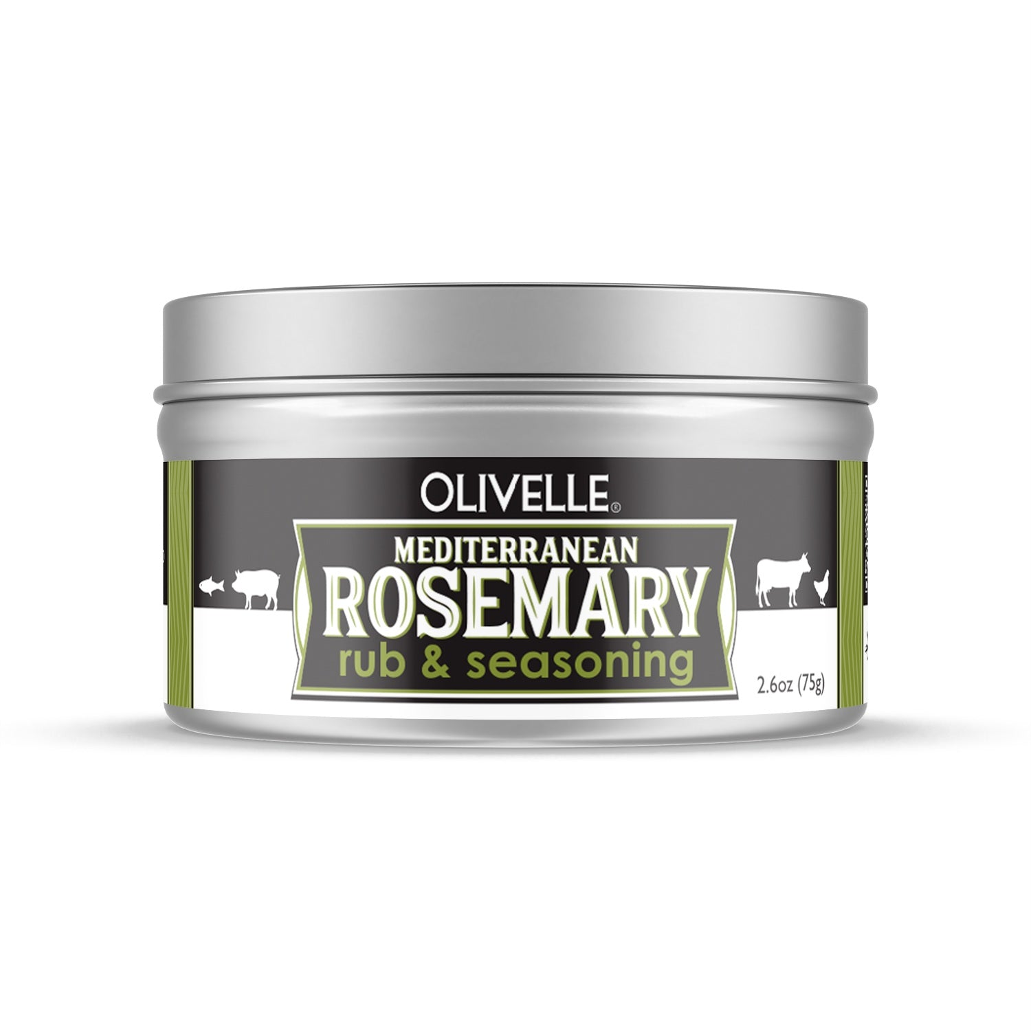 Olivelle Mediterranean Rosemary rub & seasoning container on a white background