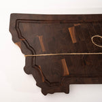 Medium Hardwood End Grain Montana Shape Cutting Board -MT close up