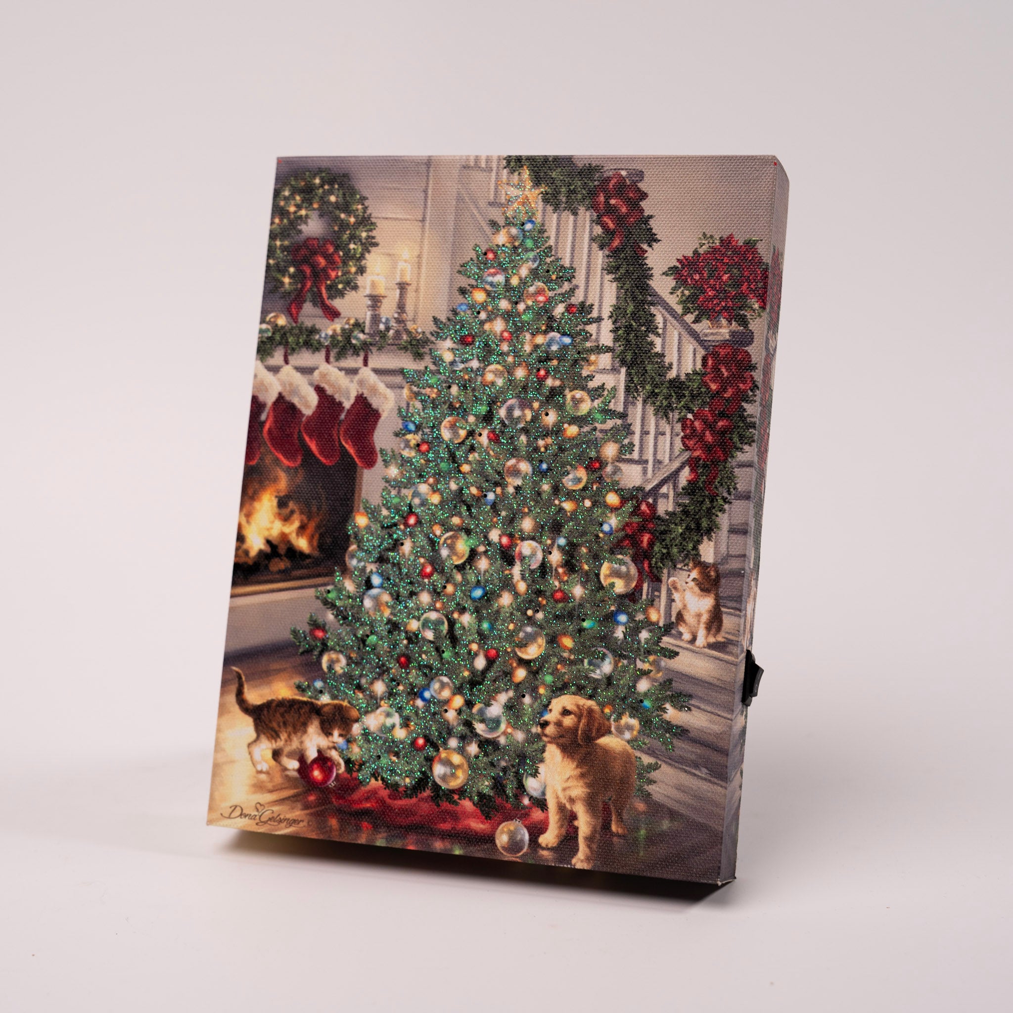 Merry and Bright Mini Lighted Easel Back Print