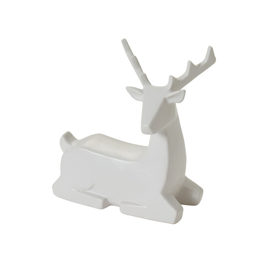 White deer-shaped planter on a white background