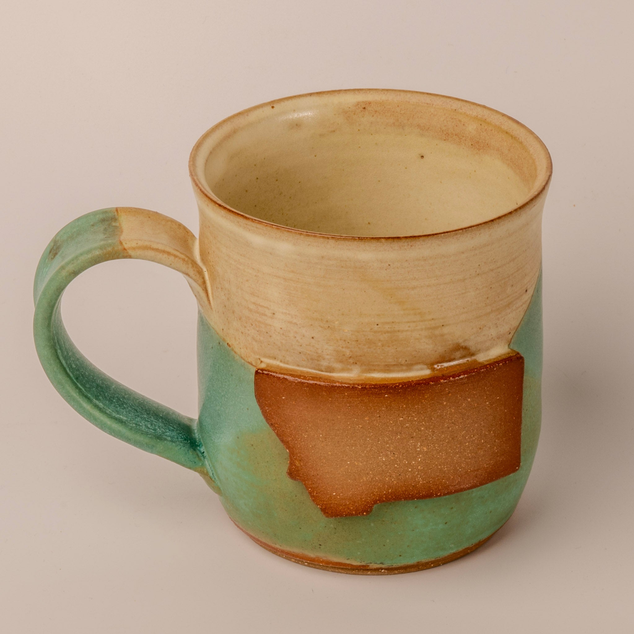 Montana Emblem Mug - teal and white front