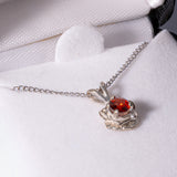 Montana Garnet Rose Sterling Silver Pendant by Mac's Gems