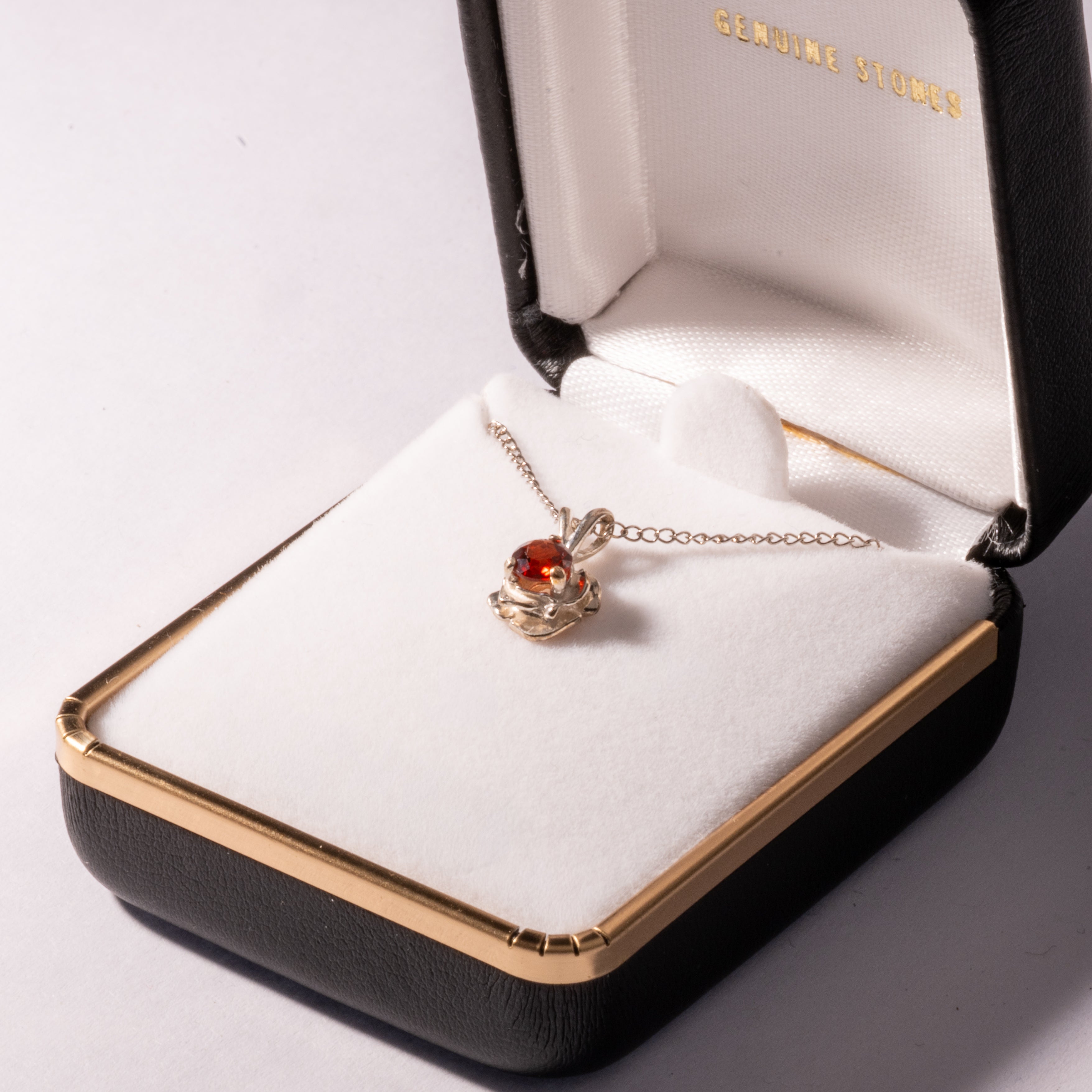 Montana Garnet Rose Sterling Silver Pendant by Mac's Gems