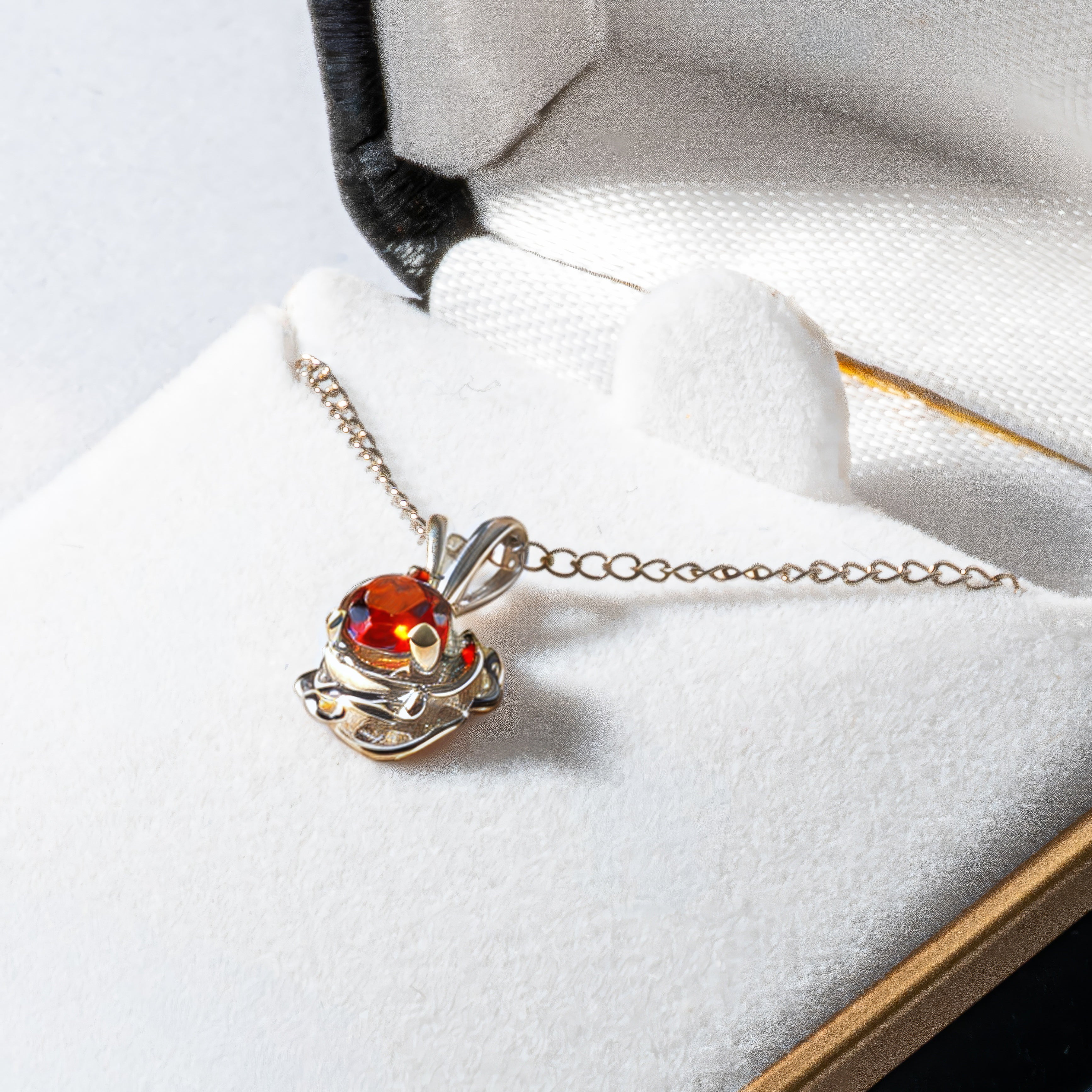 Montana Garnet Rose Sterling Silver Pendant by Mac's Gems