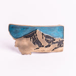 Blue Lone Mountain Montana Belt Buckle with no moon