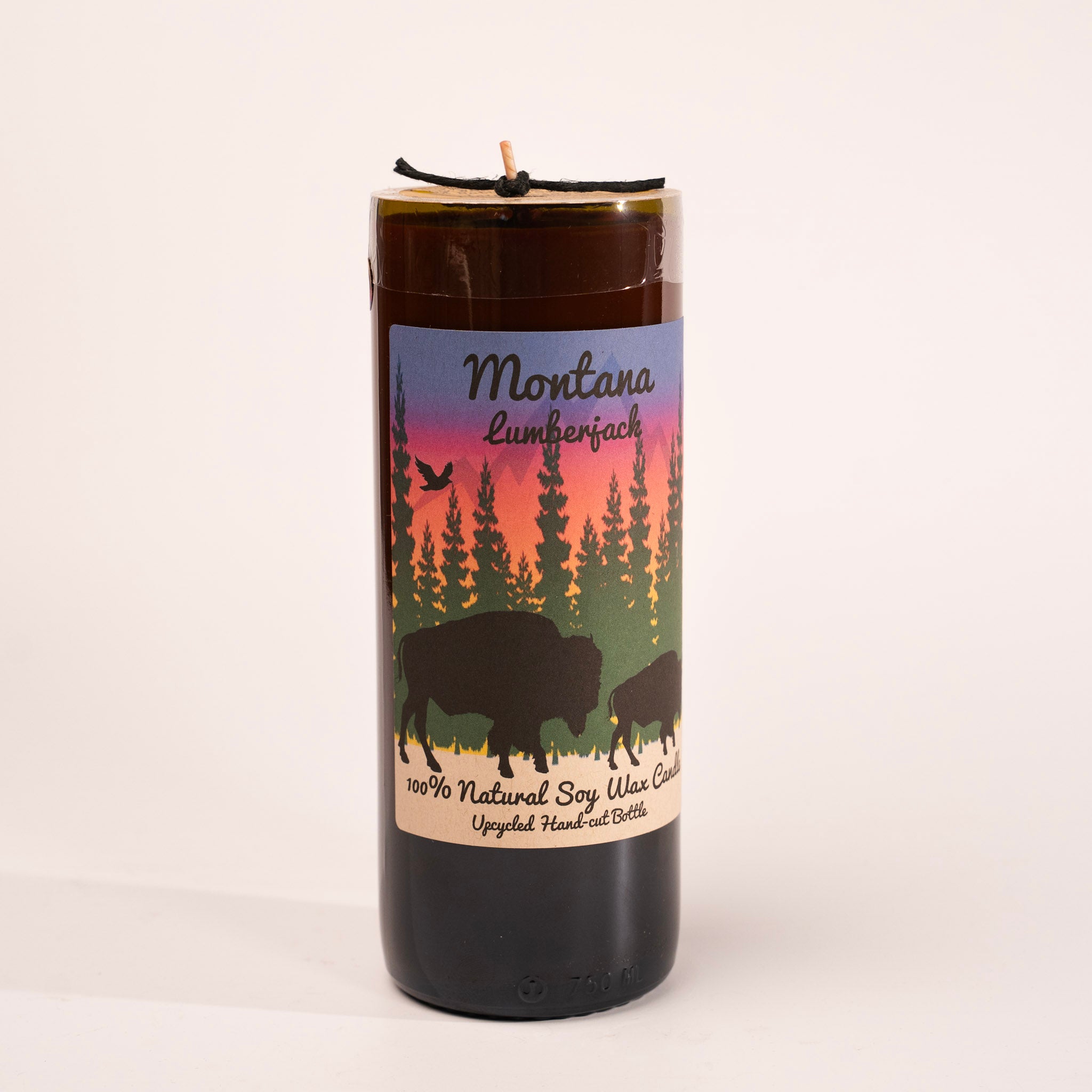 Montana Lumberjack Bottle Candle by Sunshine Can-dles