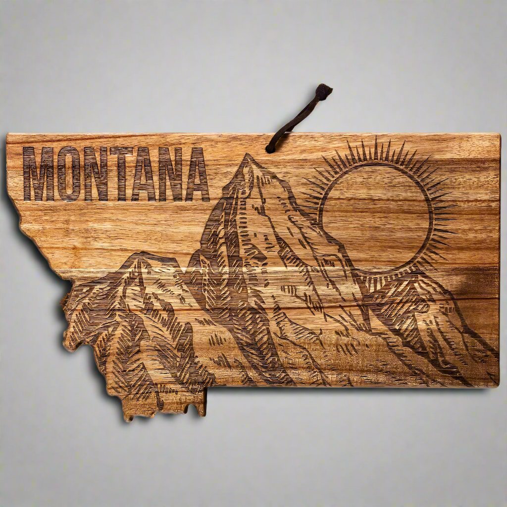 Enhance your kitchenware and let the Big Sky State inspire you with the Montana Origins Rock and Branch Board by Totally Bamboo.