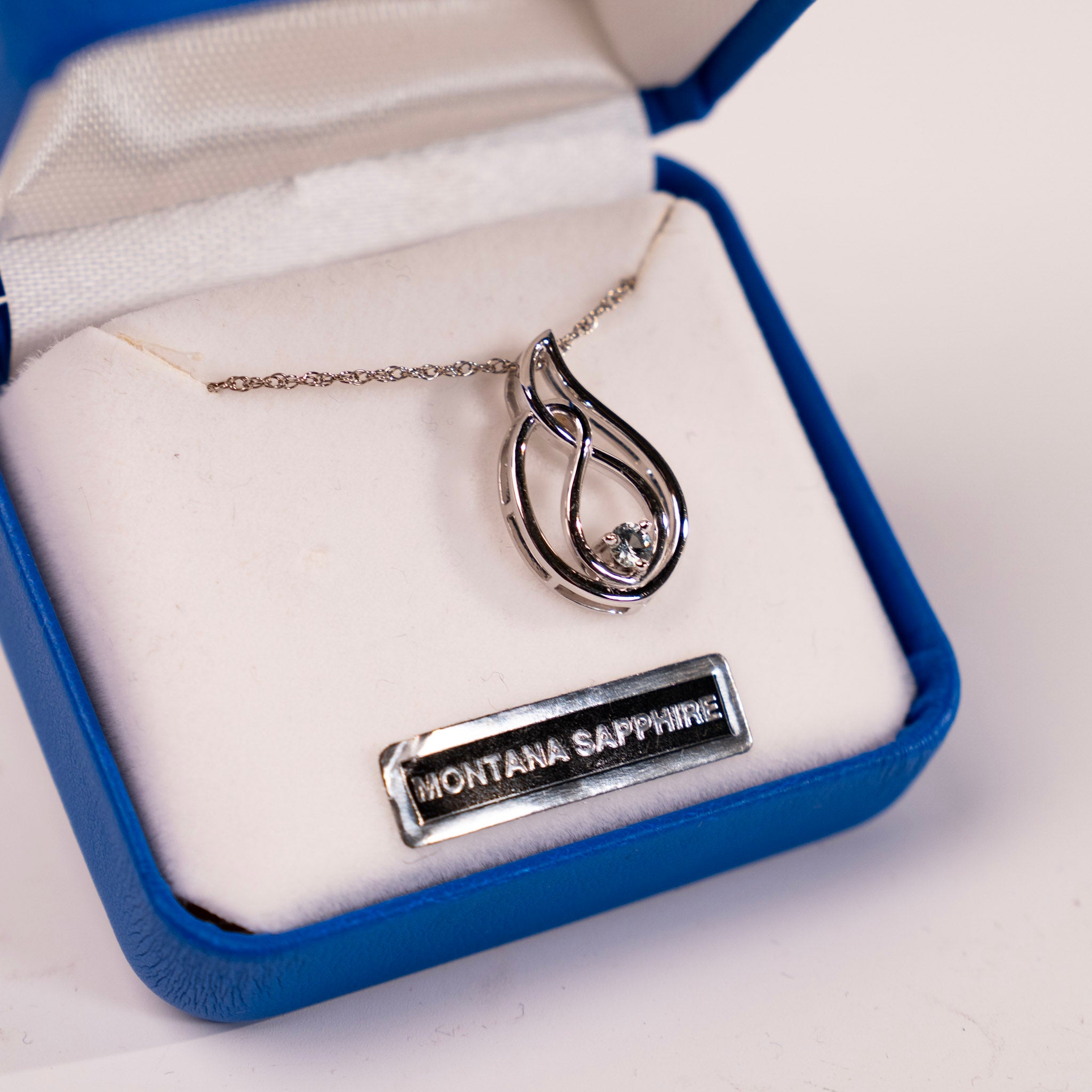Montana Sapphire Flame Pendant by Mac's Gems