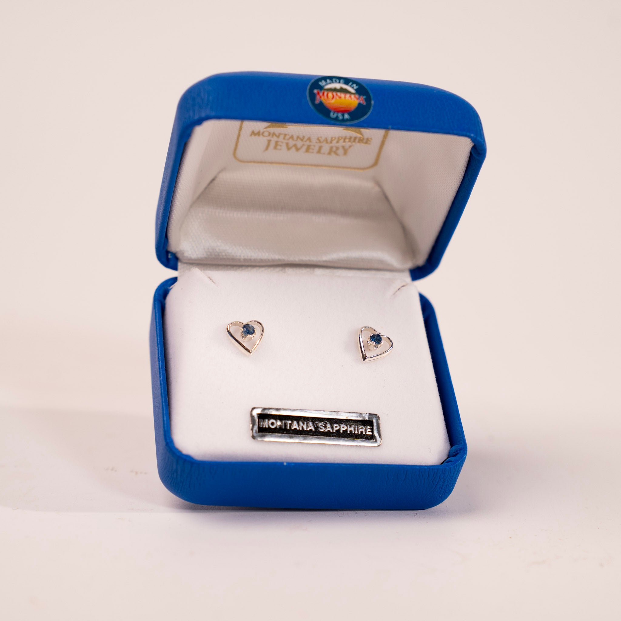 Montana Sapphire Heart Earrings by Mac's Gems