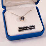 Montana Sapphire Large Bezel Pendant - close up