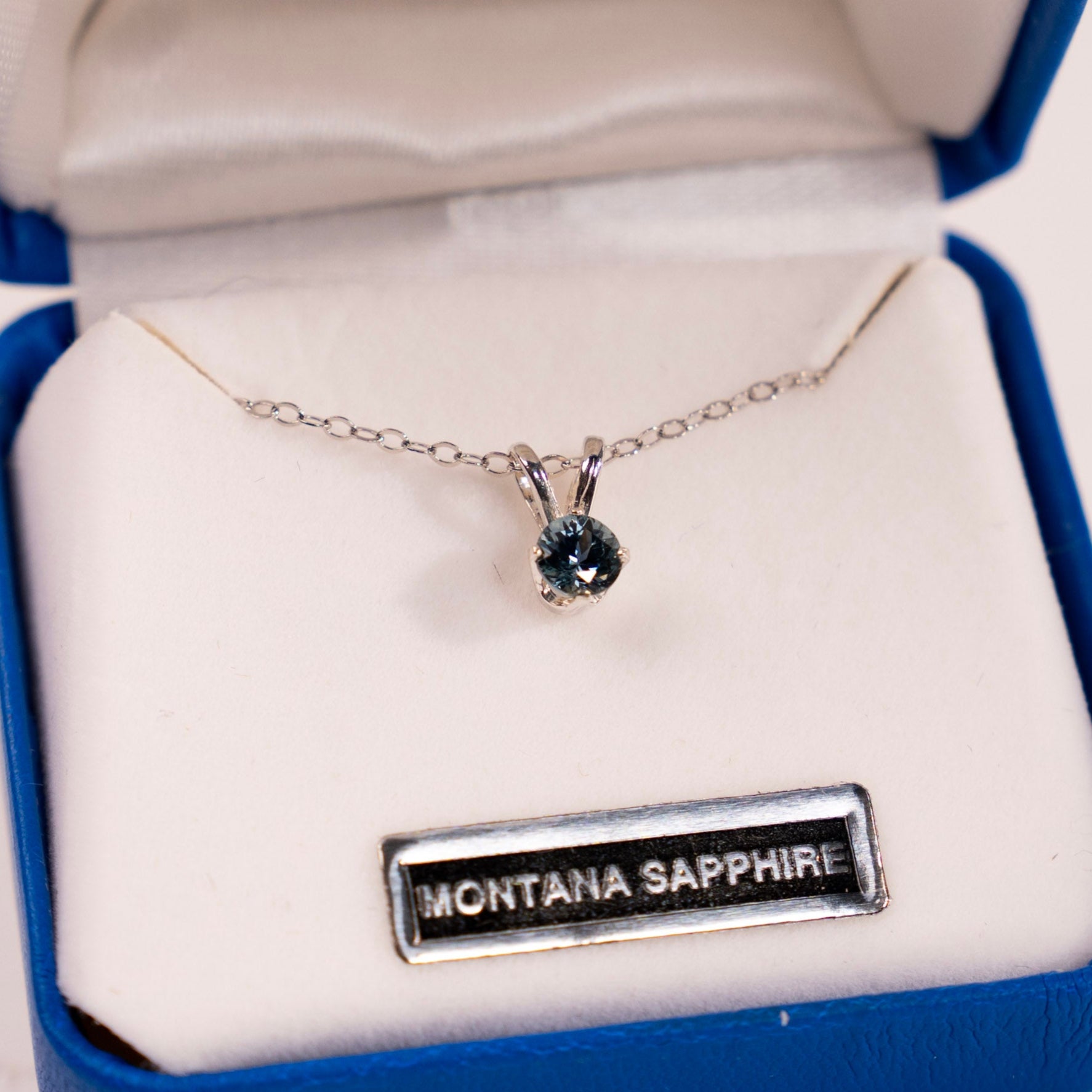 4.5 MM Montana Sapphire Pendant by Mac's Gems