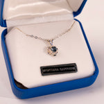 Montana Sapphire Rose Pendant -4 MM - close up