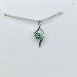 Montana Sapphire Sterling Silver Ribbon Pendant