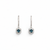Montana Sapphire and Diamond Hoop Drop Earrings by Mac's Gems