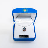 Montana Sapphire and Montana Garnet Oval Pendant by Mac's Gems