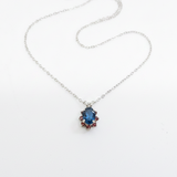 Montana Sapphire and Montana Garnet Oval Pendant by Mac's Gems
