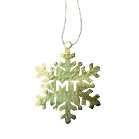 Montana Snowflake Stainless Steel Hammered Ornament by Art Studio Company (4 Colors)