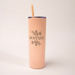 Montana Bouquet Matte Blush Skinny Tumbler by Montana Gift Corral