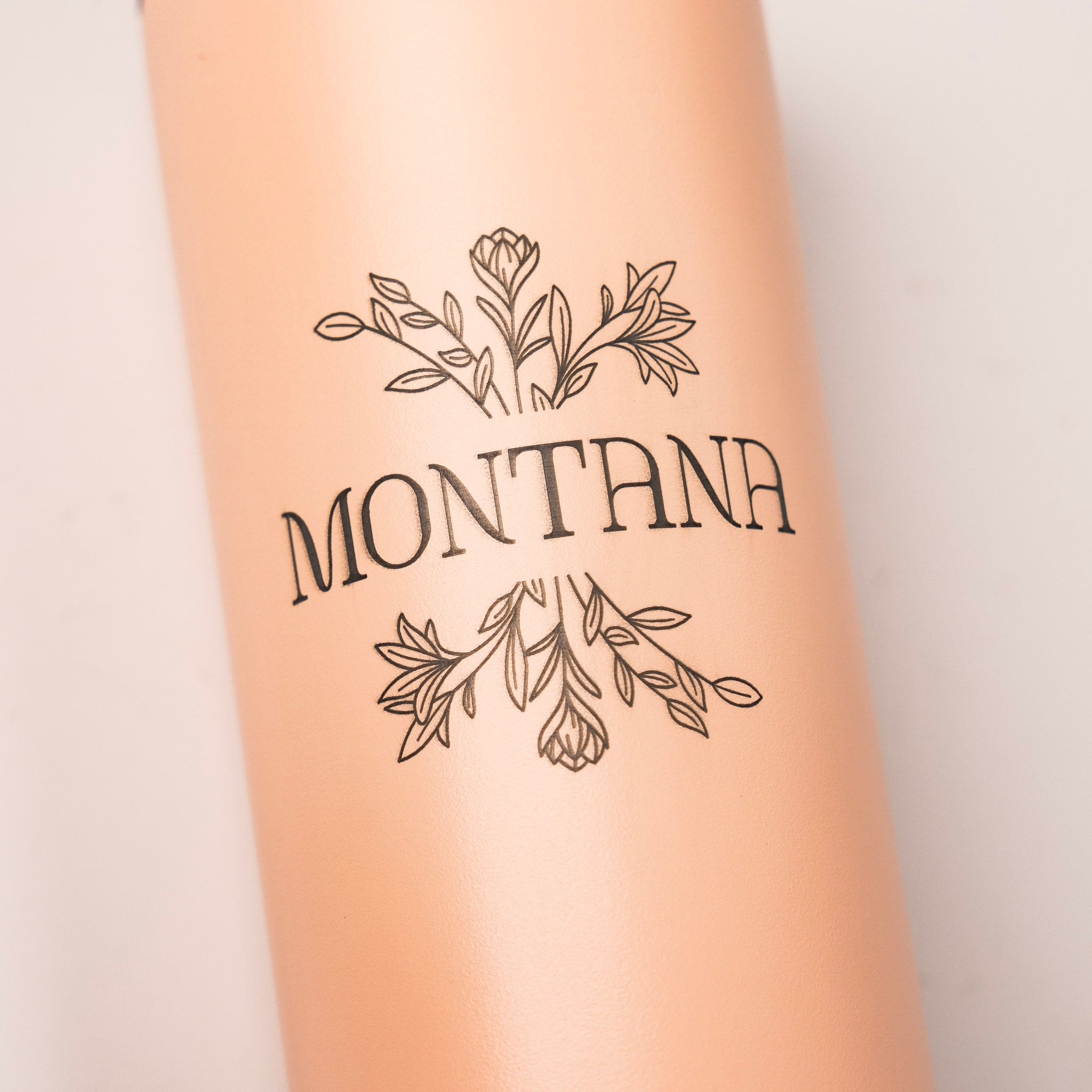 Montana Bouquet Matte Blush Skinny Tumbler by Montana Gift Corral