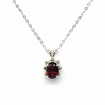 Montana Garnet and Montana Sapphire Pendant by Mac's Gems Close Up