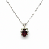 Montana Garnet and Montana Sapphire Pendant by Mac's Gems Close Up
