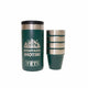 Green YETI tumbler with logo on a white background