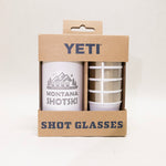 YETI Montana Shotski shot glasses in packaging on a white background