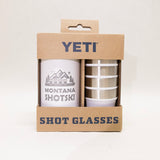 YETI Montana Shotski shot glasses in packaging on a white background