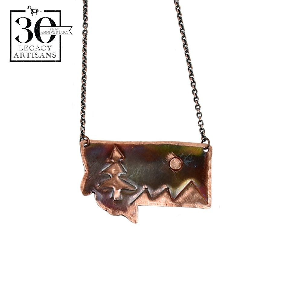 Montana and Mountains Copper Necklace by RoseWorksMT