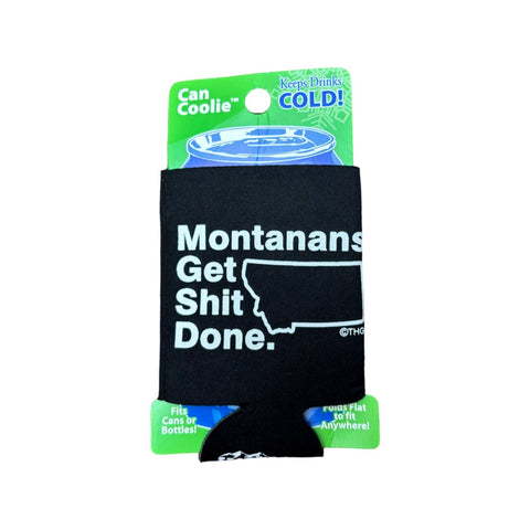 Montanans Get Shit Done Collapsible Can Cooler - black