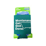 Montanans Get Shit Done Collapsible Can Cooler - teal